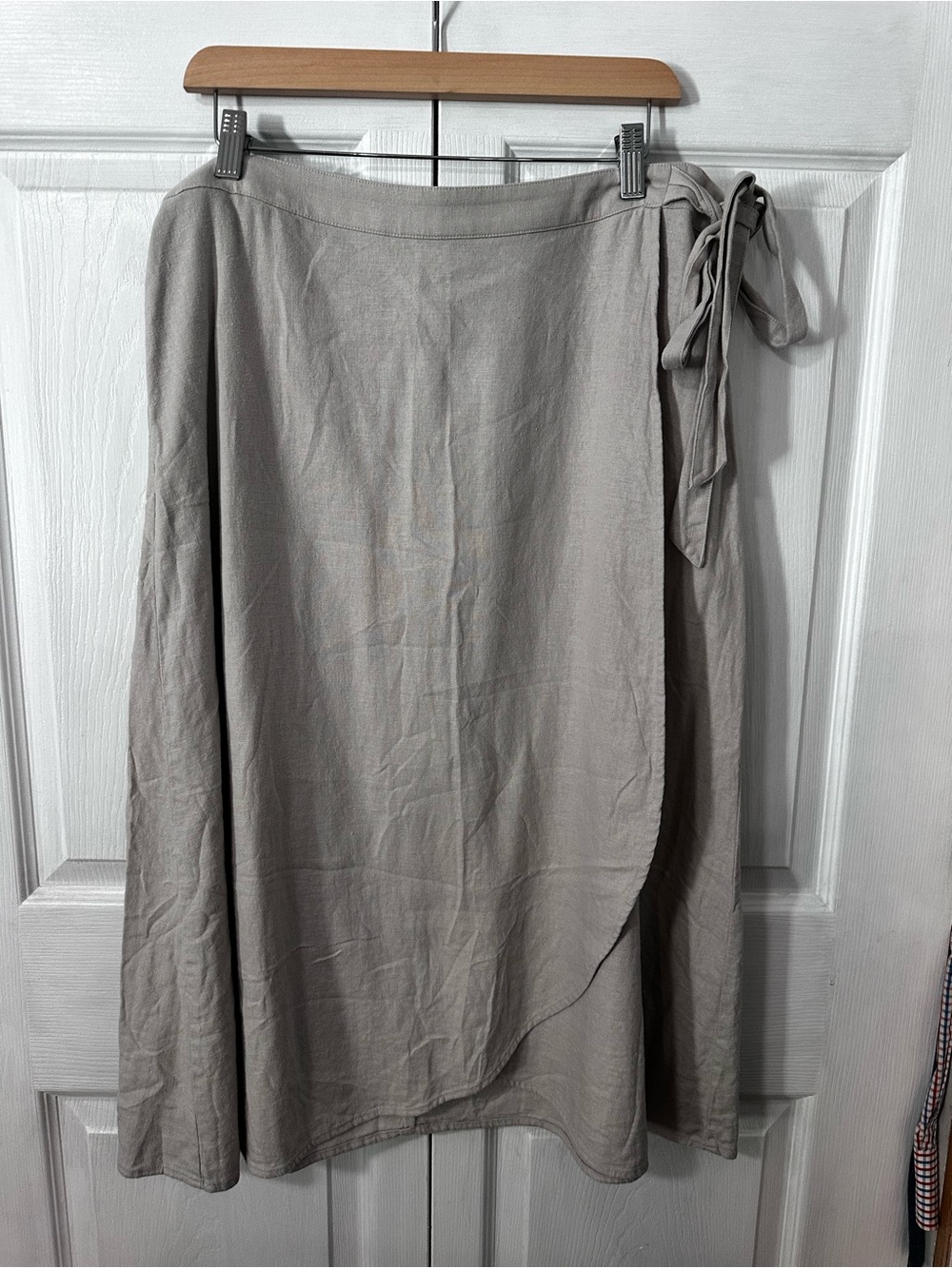 JCREW Women's Neutral Faux Wrap Midi Skirt